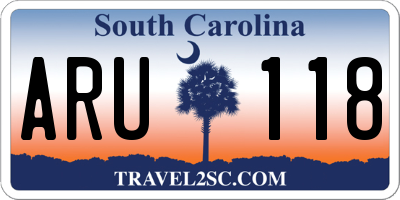 SC license plate ARU118
