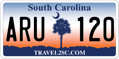 SC license plate ARU120