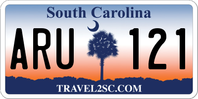 SC license plate ARU121