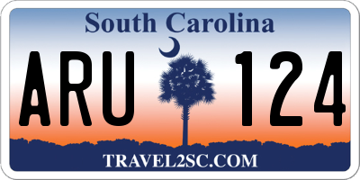 SC license plate ARU124