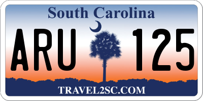 SC license plate ARU125