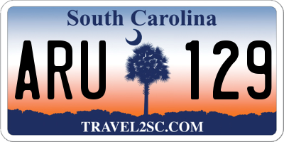 SC license plate ARU129