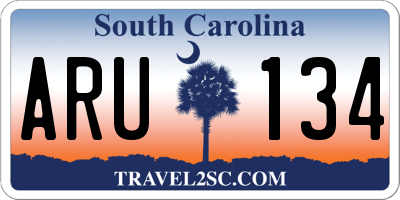 SC license plate ARU134