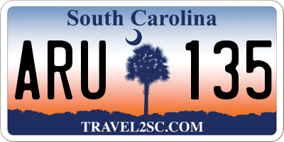 SC license plate ARU135
