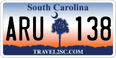 SC license plate ARU138