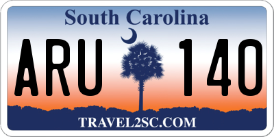 SC license plate ARU140