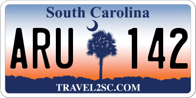 SC license plate ARU142