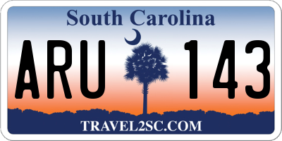 SC license plate ARU143