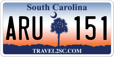 SC license plate ARU151