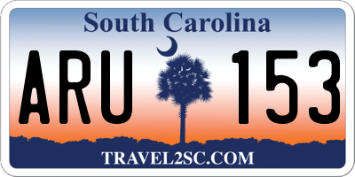 SC license plate ARU153