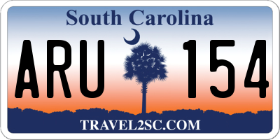 SC license plate ARU154