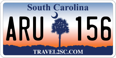 SC license plate ARU156