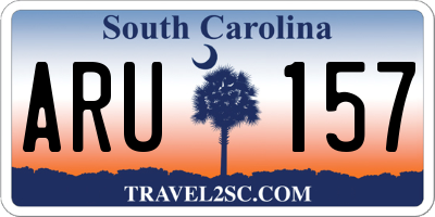 SC license plate ARU157