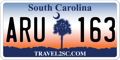 SC license plate ARU163
