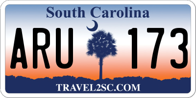 SC license plate ARU173