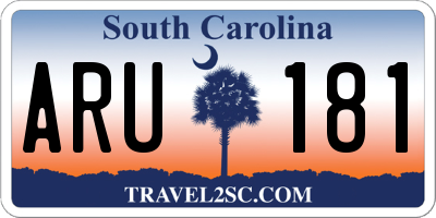 SC license plate ARU181