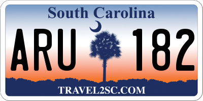 SC license plate ARU182