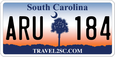 SC license plate ARU184