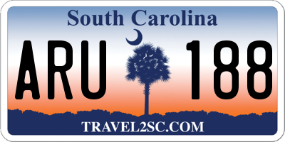SC license plate ARU188