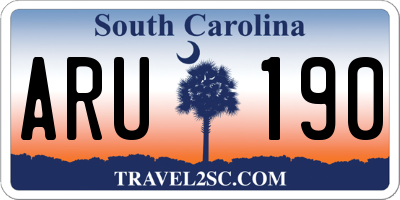 SC license plate ARU190