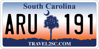 SC license plate ARU191