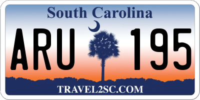 SC license plate ARU195