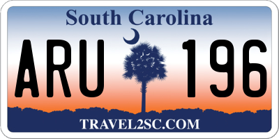 SC license plate ARU196
