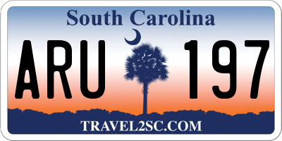 SC license plate ARU197