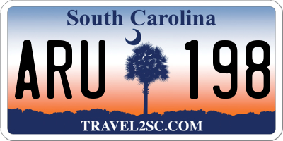 SC license plate ARU198
