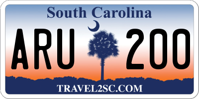 SC license plate ARU200