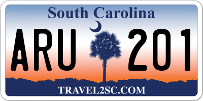 SC license plate ARU201