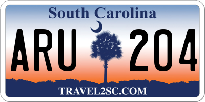 SC license plate ARU204