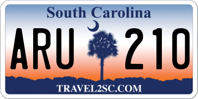 SC license plate ARU210