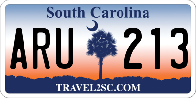SC license plate ARU213