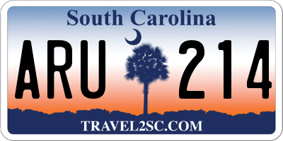 SC license plate ARU214