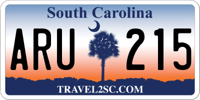 SC license plate ARU215