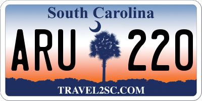 SC license plate ARU220
