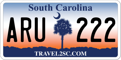 SC license plate ARU222