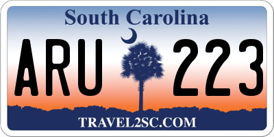 SC license plate ARU223