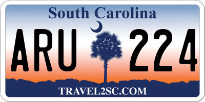SC license plate ARU224