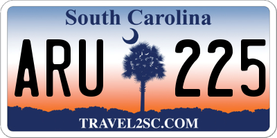 SC license plate ARU225