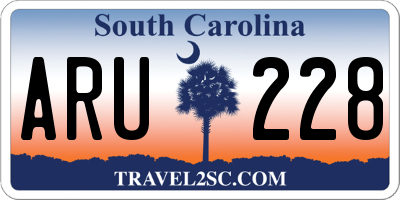 SC license plate ARU228