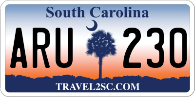 SC license plate ARU230
