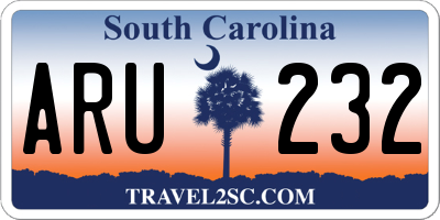 SC license plate ARU232