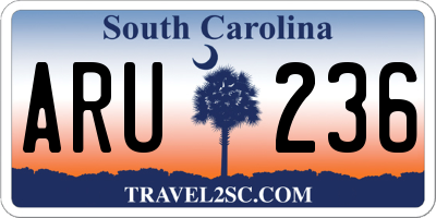 SC license plate ARU236
