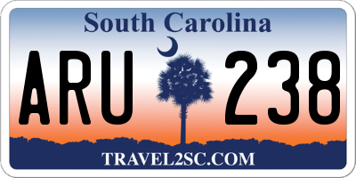 SC license plate ARU238