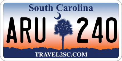 SC license plate ARU240