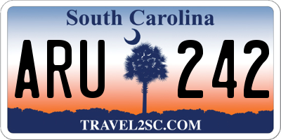 SC license plate ARU242