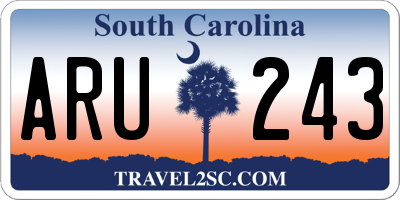 SC license plate ARU243