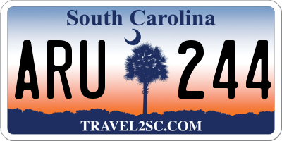 SC license plate ARU244